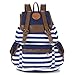 Rbenxia Canvas Stripe Backpack School Bag School College Bag Unisex