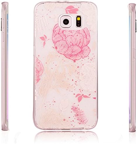 Galaxy S7 Edge Case,Frostory Ultra Thin Pattern Art Gel TPU Bumper Rubber Skin Flexible Slim Soft Case for Samsung Galaxy S7 Edge (Rose)