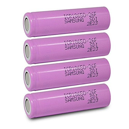 4 Samsung ICR18650-26F 18650 2600mAh 3.7v Rechargeable Flat Top Batteries