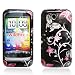 Popular 2D Midnight Pink Flower &Butterfly Design Crystal Hard Skin Case Cover for HTC Wildfire S/Marvel (2D image)