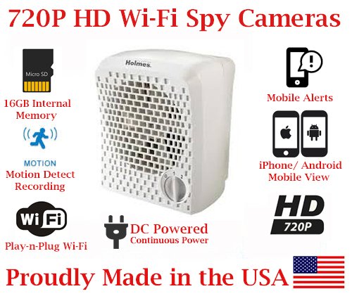 SecureGuard Elite 720p HD Wi-Fi Wireless IP Air Purifier IR Hidden Security Nanny Cam Spy Camera with 16GB Memory ...