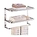 LUANT 24 Inch Bathroom Shelf 3-Tier Wall Mounting Rack with Towel Bars