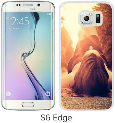 Galaxy S6 Edge Case,Woman Lying Down Sunlight White Samsung Galaxy S6 Edge Screen Phone Case Genuine and Newest Design