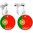 Portugal Flag Clip on Earrings