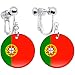 Portugal Flag Clip on Earrings