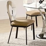 Set of 2 Contemporary Dining Side Chairs with Metal Back