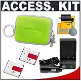 Sony CyberShot LCS-TWE Green Carrying Case + (2) NP-BG1 Batteries + Accessory Kit for DSC-T100, DSC-W120, DSC-W130, DSC-W200, DSC-W300 DSC-W55, DSC-W80, DSC-W90, DSC-T20 Digital Cameras