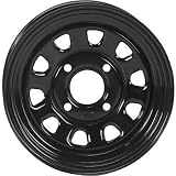 ITP Delta Steel Wheel - 12x7 - 4+3 Offset - 4/156 - Black, Wheel Rim Size: 12x7, Rim Offset: 4+3, Color: Black, Bolt Pattern: 4/156 D12T556