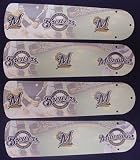 Ceiling Fan Designers 42SET-MLB-MIL MLB Milwaukee Brewers Baseball 42 In. Ceiling Fan Blades OnLY
