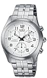 Casio - BEM-503D-7BVEF - Montre Homme - Quartz Analogique - Chronographe - Cadran Blanc - Etanche 5 ATM - Bracelet Acier