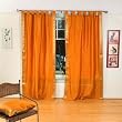 Indo Mustard Orange Tab Top Sari Sheer Curtain (43 in. x 84 in.)