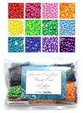 Rainbow Pony Bead Variety Pack - 12 Color Set - 300 grams (about 1200 beads)