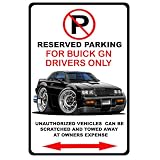 Buick Grand National Muscle Car-toon No Parking Sign