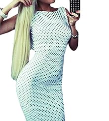 Sexy Cotton/Polyester Sheath Backless Spring Summer Dots Print Evening Dress/Wedding Dress/Maxi Dress 