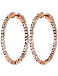  0.60 ct. tw Round Cut Diamond Inside Outside Hoop Earrings 14KW G-H SI1