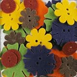 Favorite Findings 48-Piece Big Bag of Felt Buttons, Autumn Burst