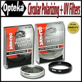 Opteka 37mm High Definition² Circular Polarizing + UV (0) Ultra Violet Haze Multi-Coated Glass Filter Kit