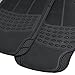 All Weather Solid Black Rubber Trimmable Front & Rear 3 Pieces Universal Car Van Truck Floor Mats Set