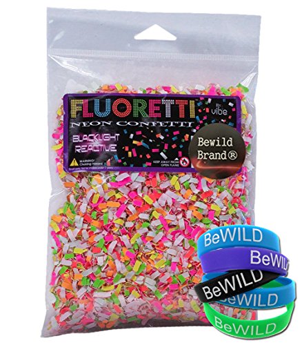 Bewild Brand® Blacklight Reactive Confetti - Excite Your Senses! & BeWild Bracelet