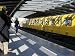 Passengers on the Platform and a Yellow Train, Mendelsshon U-Bahn Station, Berlin, Ge...