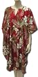 Short Caftan, Palm Fronds on Maroon