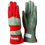 RaceQuip 351013 351 Series Medium Red SFI 3.3/1 One Layer Racing Gloves