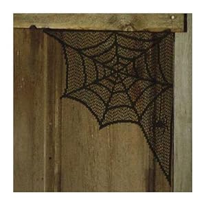 Heritage Lace Corner Spiderwebs 8-Inch by 10-Inch Accent, Black, Set of 2