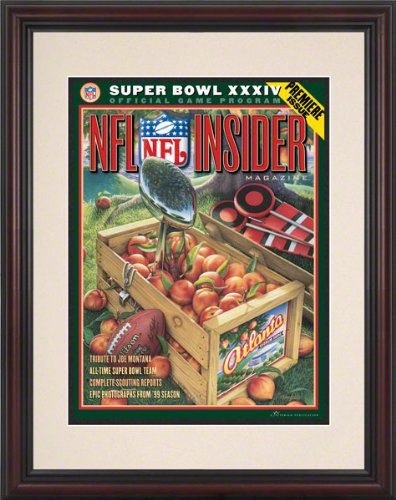 Framed 8.5 x 11 Super Bowl XXXIV Program Print | Details: 2000, Rams vs Titans