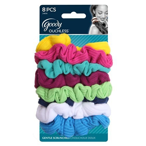 Goody Ouchless Scrunchie Jersey, Variety, 8 Count (Colors May Vary)