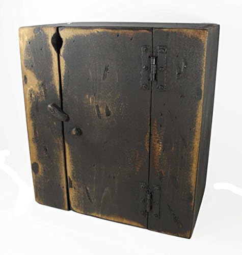 Aged Wood Medicine/Spice Cabinet Black Country Rustic Primitive