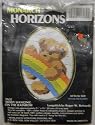 Counted Cross Stitch Kit - Bear Hugging a Rainbow - 18 count mesh