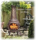 Calfire Cast Iron Basketweave Chiminea 43 Inch Bronze Verdigris