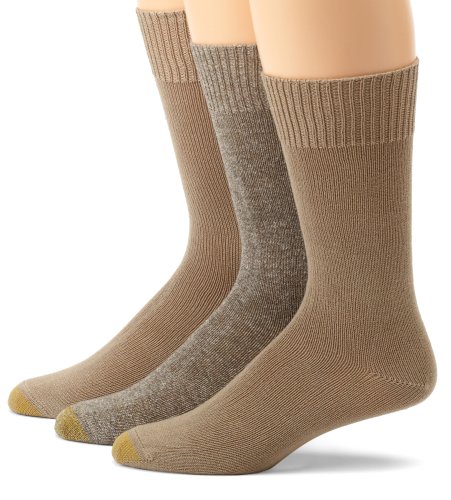 Gold Toe Men's Nassau Sock 3 Pack, Khaki/Tan/Barley