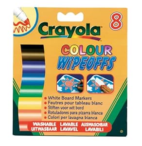 Crayola - Loisir Créatif - 8 Feutres pour tableau blanc lavable (Pointe Large)