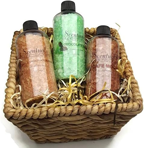Scentuals Mineral Bath Soak Aromatherapy Bath Salt Chocolates 3 Pack 12oz Bottles