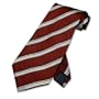 100% SILK NeckTie Burgundy w/Black & White Stripe Neck Tie.