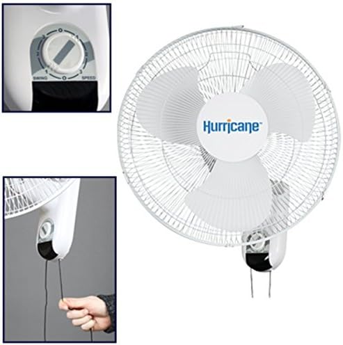 7 X Hurricane Classic 16-Inch Wall Mount Oscillating Fan