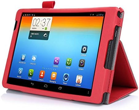 VSTN® Lenovo Tab S8-50 Multi-Angle Stand Slim-Book PU Leather Cover Case with Hand Strap&Card Holder, Only fit Lenovo Tab S8-50 tablet (Red)