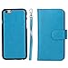 iPhone 6 Plus Wallet Case, Roybens Leather Folio Wallet Sleeve Purse Card Organizers Phone Case Pouch Magnetic Detachable Back Cover Flip Case with Wrist Strap For Apple iPhone 6 6s Plus, Blue