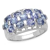 2.20 Carat Genuine Tanzanite Silver Ring