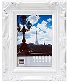 Kiera Grace Virginia Ornate Picture Frame, 5 by 7-Inch, White