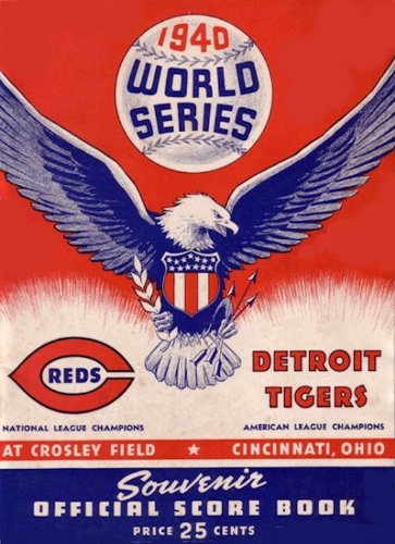 Baseball World Series poster 1940 Detroit Tigers vs Cincinnati Reds