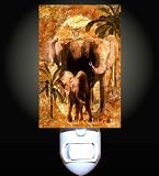 Safari African Elephants Decorative Night Light