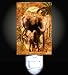Safari African Elephants Decorative Night Light