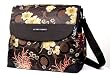 Ima Rose-N-Bloom Black Brocade/Micro Fiber Diaper Backpack/Shoulder Bag