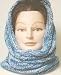 Hand Knitted and Hand Crochet Refined Two Ply Denim and Blue Space Dye Chenille Heavy Balaclava Neck Warmer Scarf Tube for Women and Teens to Wear in Very Cold Weather