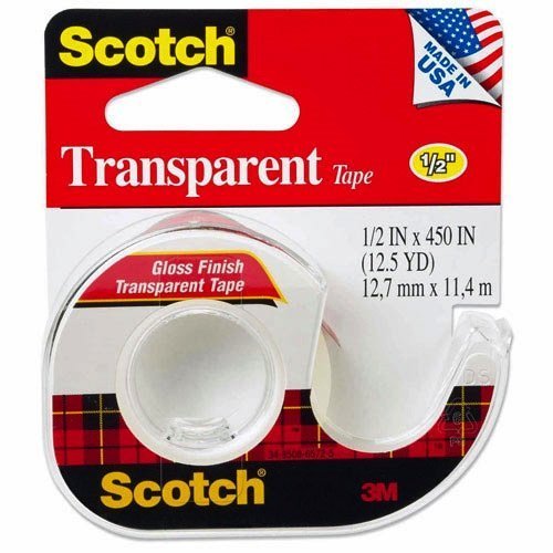 Scotch Transparent Tape 144 .5 X 500 In Dispenser