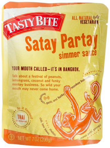 Tasty Bite Satay Partay Simmer Sauce, Heat & Eat7-Ounce Pouches (Pack of 6)