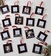 Pack of 12 Holiday Cheer Black Board 2" x 2" Picture Frame Christmas Ornaments