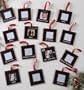 Pack of 12 Holiday Cheer Black Board 2" x 2" Picture Frame Christmas Ornaments